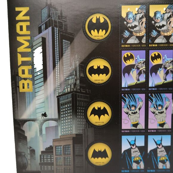 Batman 75th Anniversary US Postage Stamps Sheet of 20 + First Day of Issue - Picture 5 of 10